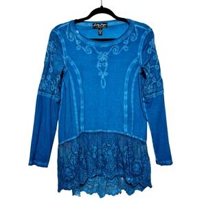 Gretty Zueger Whimsigoth Fairycore Lace Tunic Top Women's Size S Whimsical Boho